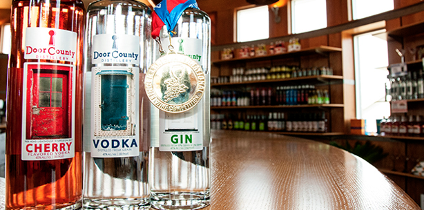 Door County Distillery’s award-winning Gin, Vodka and Cherry-infused Vodka